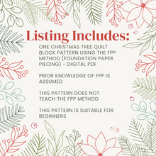 Load image into Gallery viewer, Christmas Tree Quilt Block Pattern
