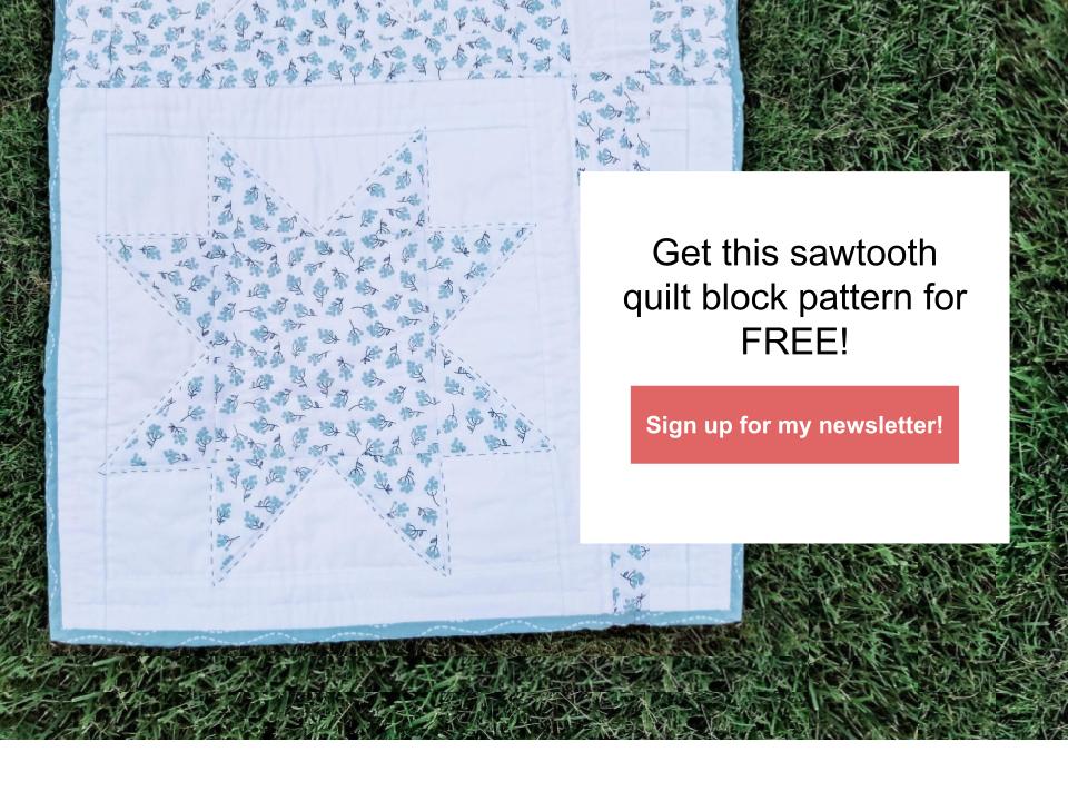 Sawtooth star quilt block pattern FREE when you sign up for my newsletter!
